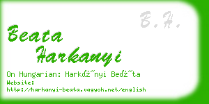 beata harkanyi business card